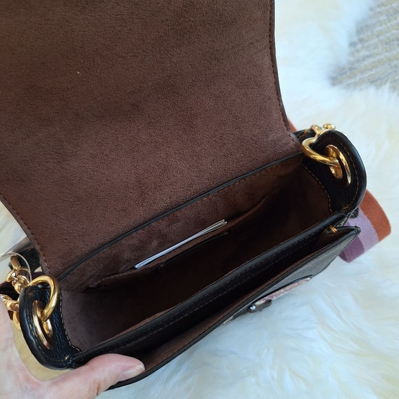 NWT Coach Kleo Disco Signature Crossbody Embellished Patchs Saddle Shoulder Bag - Picture 9 of 15